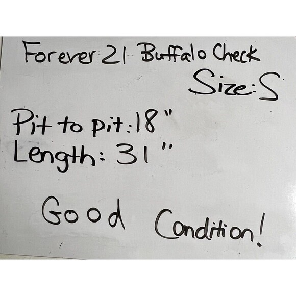 Women’s Forever 21 Small Black White Buffalo Check Plaid Layered Ruffle Dress - Picture 7 of 7